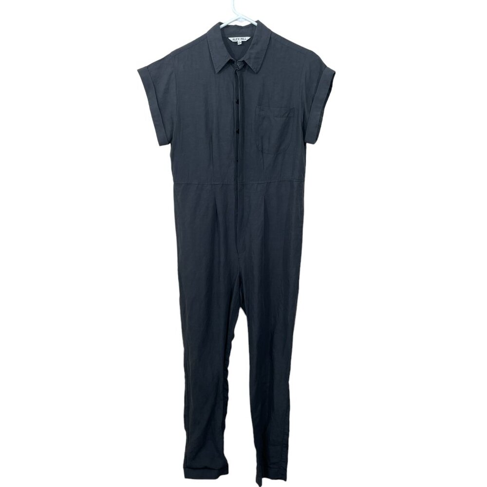 Alex Mill Womens Size S Tencel/Linen Blend Button Front Short Sleeve Jumpsuit